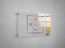 Glass Signage Poster Mockup In 2020 Glass Signage Poster Mockup Signage