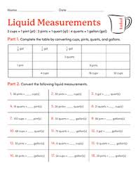 Also visit the measurement lesson page! Liquid Measurement Conversion Worksheet Education Com