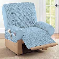 collections etc diamond shape quilted stretch recliner cover with storage pockets blue walmart com recliner cover recliner slipcover recliner chair covers