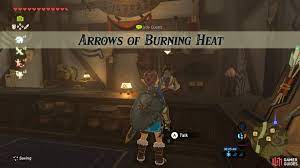 These bomb arrows are pretty valuable to have after all and we want to preserve them as best we can. Arrows Of Burning Heat Dueling Peaks Region Side Quests The Legend Of Zelda Breath Of The Wild Gamer Guides