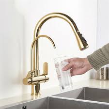 Wie viel kalk filtert die active plus kartusche? Gold 3 Wege Kuchenarmatur 360 Kuche Wasserhahn Wasserfilter Mischbatterie De Ebay