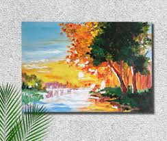 See the best 3d hd nature images free download collection. Beautiful Scenery Painting Handmade Painting On Canvas Nature Painting Landscape Painting