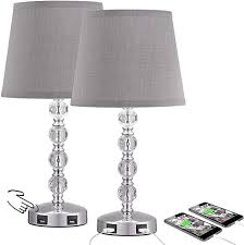 3 Way Dimmable Touch Control Crystal Table Lamp With 2 Usb Charging Ports Acaxin Bedside Light W In 2020 Crystal Table Lamps Table Lamps For Bedroom Lamp