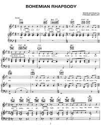 Bohemian Rhapsody Sheet Music Queen Sheet Music Piano Sheet Music Free Piano Sheet Music