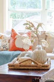 Fall coffee table centerpiece | coffee table centerpieces. How To Make A Lovely Home For Fall Fall Home Tour 2019
