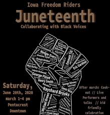 Information about when is juneteenth 2020, and countdown clock showing the number of days, hours, minutes & seconds until the beginning of the juneteenth. Celebrate Juneteenth Iowa City Public Library