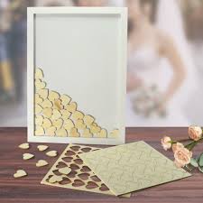 Der oder dem kleinen zum start ins leben. Bilderrahmen Gastebuch Zur Hochzeit Mit 72 Holzherzchen