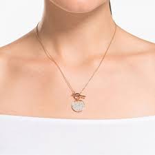 Swarovski Rose Gold Ginger T Bar Necklace Hoop Earring Set Brands From Adams Jewellers Limited Uk