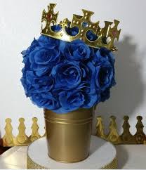 Diaper Pail Table Centerpiece For Royal Prince Baby Shower Boys Royal Blue And Royalty Baby Shower Prince Baby Shower Theme Prince Baby Shower Centerpieces