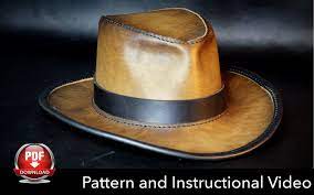 Leather Hat Pattern Diy Pattern Hat Diy Pdf Download Etsy Leather Hats Leather Hat Pattern Diy Leather Hat