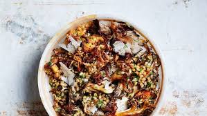 Thanksgiving Sides That Will Happily Share The Table With Green Bean Casserole Barley Salad Recipes Stuffed Mushrooms