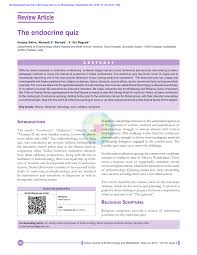 In this collection, we've offered over 300 distinctive trivia questions. Pdf The Endocrine Quiz