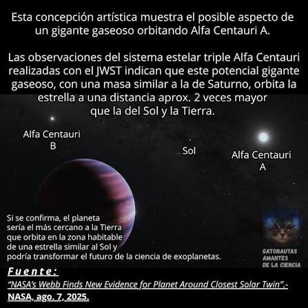  ¿Otro planeta en el sistema Alfa Centauri? Astrónomos utilizando el  telescopio espacial James Webb han encontrado la evidencia más sólida hasta  ahora de un posible planeta gigante orbitando Alfa Centauri A,