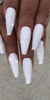 Table of contents show white acrylic nail designs with rhinestones pink and white acrylic nails if you think that the white coffin nails that you have are quite simple for a party, you can try out. 32 Extraordinary White Acrylic Nail Designs To Finish Your Trendy Look Polish And Pearls White Acrylic Nails Acrylic Nail Designs Winter Nails Acrylic