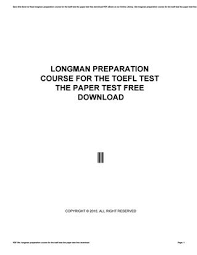 Pdf and audio mp3 ( cd1, cd2, cd3) publisher : Longman Preparation Course For The Toefl Test The Paper Test Free Download By Morriesworld Issuu