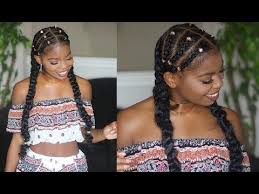 Styling the hair tight and slicked to the head gives this braided pigtail hairstyle a sleek finish that doesn't read too young. Quick And Easy Braid Protective Style On Natural Hair Ft Mielle Organics Youtube Quick Natural Hair Styles Natural Hair Styles Braided Hairstyles Easy