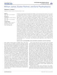 2 1 0.00047 99619 47. Pdf William James Gustav Fechner And Early Psychophysics