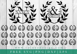 Download Wreath Monogram Free Svg Png Eps Dxf By Caluya Design Cricut Monogram Free Svg Monogram Fonts PSD Mockup Templates