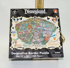 Authentic Disneyland Park Decorative Border Jigsaw Puzzle 1000 Piece Park Map Disneyland Park Jigsaw Puzzles Decorative Borders