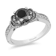 Enchanted disney fine jewelry 14k white gold and rose gold with 1 1/4cttw majestic princess engagement ring. Enchanted Disney Villains Evil Queen 1 50 Ct T W Enhanced Black Diamond Engagement Ring In 14k White Gold Peoples Jewellers