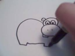 Very easy version for beginners. How To Draw A Cartoon Hippo Youtube