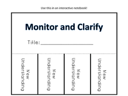 Monitor And Clarify Tips Reminders And Five Graphic Organizers