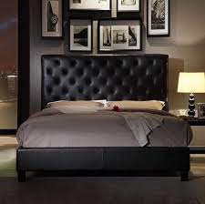 Masculine Bed Frames Leather Platform Bed Leather Bed Tufted Upholstered Bed