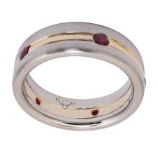Mens ruby emerald's wedding band multi stone bands natural gemstones band. 14kt White Yellow Gold Ruby Men S Wedding Band Rock N Gold Creations