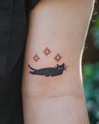 Tattoo Black Cat Stars Funky Tattoos Tattoos Wrist Tattoo Cover Up
