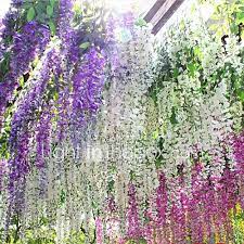 Silk Pastoral Style Vine Wall Flower Vine 1 2021 Us 22 99 Vines Wedding Decor Wisteria Tree Artificial Silk Flowers