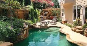 Landscaping With Stone And Rock Atlanta Home Improvement Backyard Pool Pool Landscaping Small Pool Design