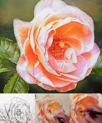 Painting flowers is very challenging but extremely. Video Online Orange Rose Background Watercolor Oil Paintings Of Roses And Flowers Dvds Online Videos Free Lessons