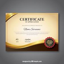 Certificate Template With Golden Color Certificate Design Template Certificate Templates Free Certificate Templates