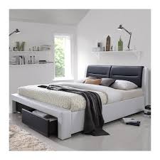 Offre valable jusqu'au 30 septembre 2020. Lit 160x200 Avec Sommier Blanc Et Gris Avec Des Espaces De Rangements