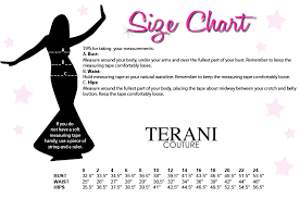 Terani Couture Size Chart