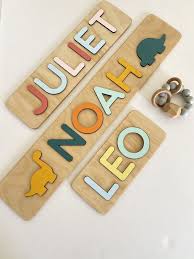 These puzzles help your 1 2 3 year old baby toddlers learn to recognize animals, insects and vehicles. Personalized Name Puzzles For Toddlers By Woodilytoys 1 Year Old Girl Gift Montessori Toys In 2021 Montessori Toys Cool Gifts For Kids Puzzles For Toddlers