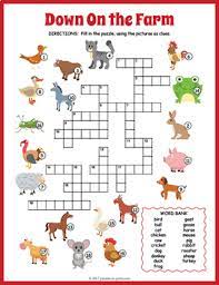 Kids needs fill the crossword using farm animal names and find the hidden word, that is the challenge. Farm Animals Crossword Puzzle Worksheet Activity By Puzzles To Print