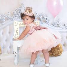 Princess Aisha Dress Rose Gold Birthday Girl Dress 1st Birthday Dresses Gowns For Girls