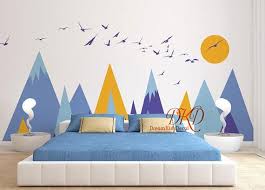Wall stickers and wall decals are the simple way to instantly decorate your baby nursery, kids bedroom or children's playroom walls. Mountain Wall Decal For Kids Room Mountain Wall Sticker Etsy In 2021 Kids Room Wall Decals Mountain Wall Decal Kids Wall Decals