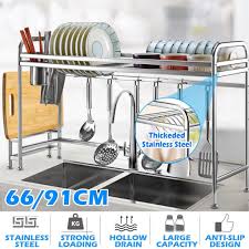 Maybe you would like to learn more about one of these? Buy 66 91cm Stainless Steel Dishes Rack Steady Sink Drain Rack Kitchen Organizer Rack Bowl Dish Shelf Sink Drying Rack At Affordable Prices Price 64 Usd Free Shipping Real Reviews With Photos Joom