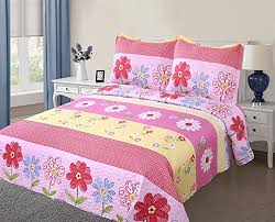 Introducing our exclusive new eco friendly collection. Golden Linens Full Size 1 Quilt 2 Shams Pink Light Pink Yellow Floral Kids Teens Girls Quilt Bedspread 06 16 Girls Buy Online In Papua New Guinea At Papua Desertcart Com Productid 95667989