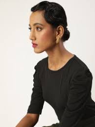 Buy Ombre Lane Women Black Georgette Bell Sleeve Shirt-Style Top