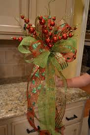Verde Lima Y Rojo Cinta Arbol Topper Navidad Verde Manualidades Navidenas Jarrones De Navidad