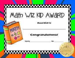 Math Wiz Kid Award Kids Awards Elementary School Science Co Teaching