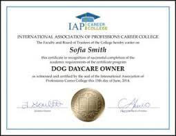 Dog Daycare Owner Certificate Course Dog Daycare Business Certificate Certificate Courses Starting A Daycare Online Courses