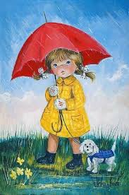 Pin By Miriam On Big Eye Unknown Artist 1 Rain Art Art Cute Art