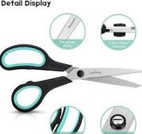 3 Pack 8" Heavy Duty Scissors with Ultra Sharp Blades and Comfort Grip  Handles