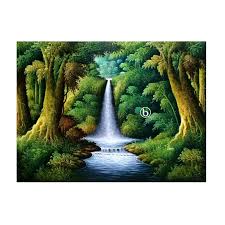 Akan lebih baik bila ada air terjun di seputar rumah kalian. Jual Lukisanku Bl R011 Lukisan Pemandangan Air Terjun Terbaru Juni 2021 Blibli