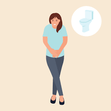 Woman standing and want to pee. Person with a full bladder need a toilet,  desperation and stress. Vector illustration 13996914 Vector Art at Vecteezy