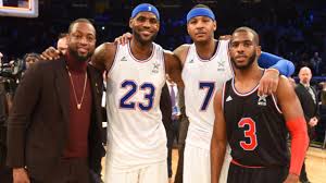 Carmelo kyam anthony is an american professional basketball player for the portland trail blazers of the national basketball association. Lebron James Carmelo Anthony Dwyane Wade And Chris Paul All In One Team It Could Happen Herald Sun